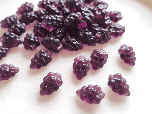 Grape beads 16x11mm - purple