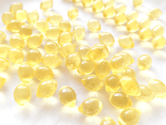 Lemon beads 10x14mm - pastel yellow