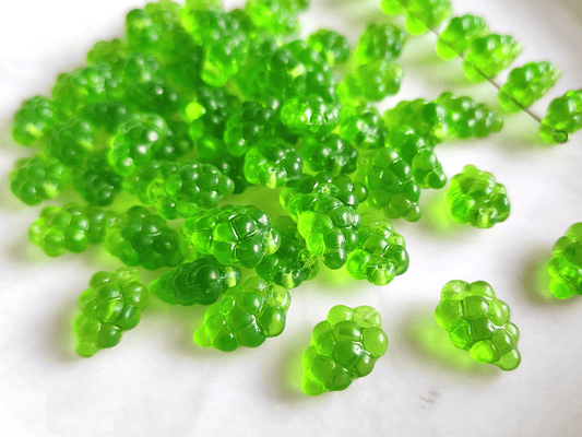 Grape beads 16x11mm - apple green