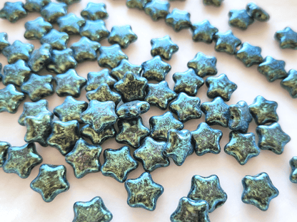 Star beads 12mm - black & green