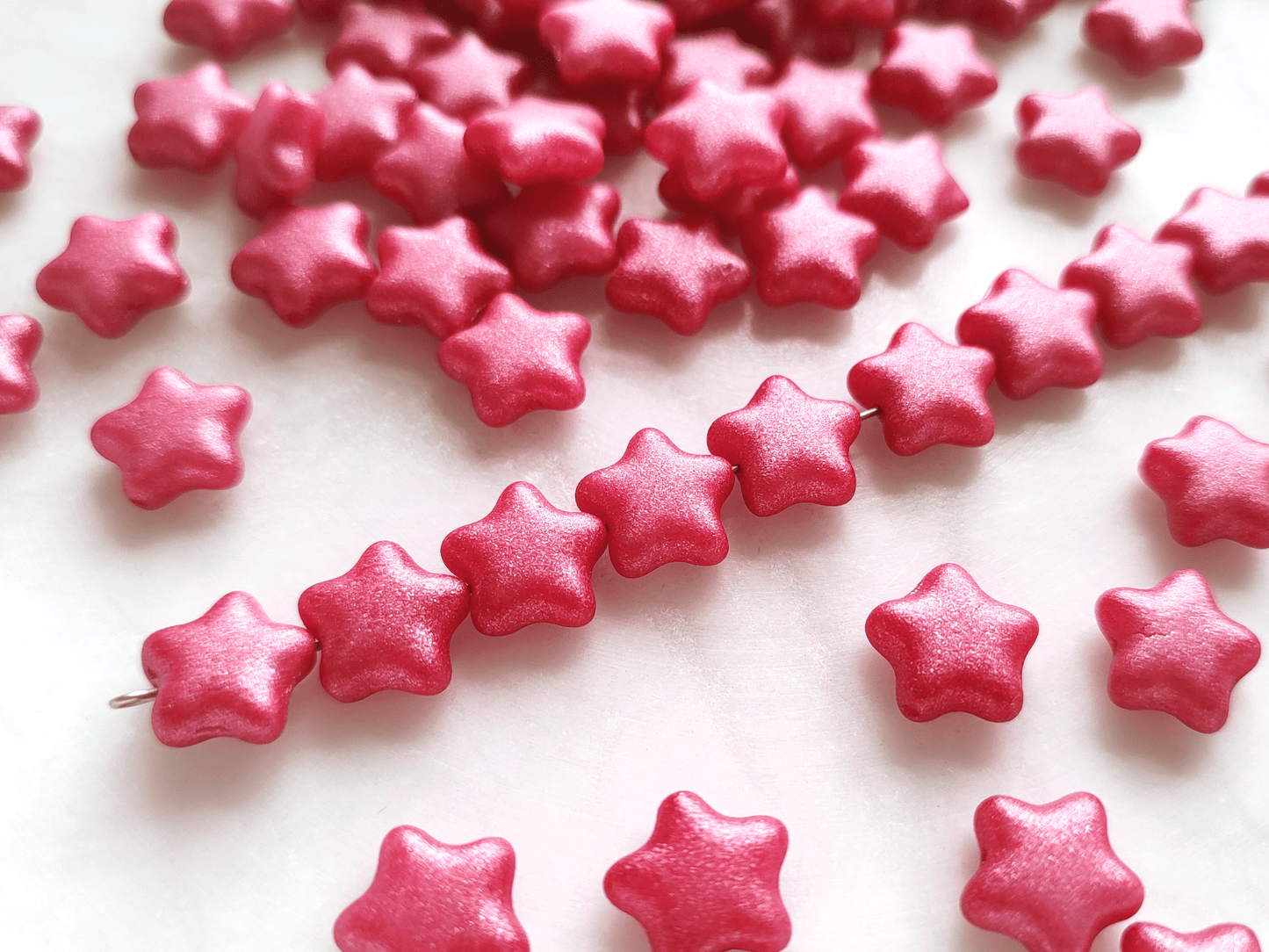 Sterne 12mm - Glitzer Pink