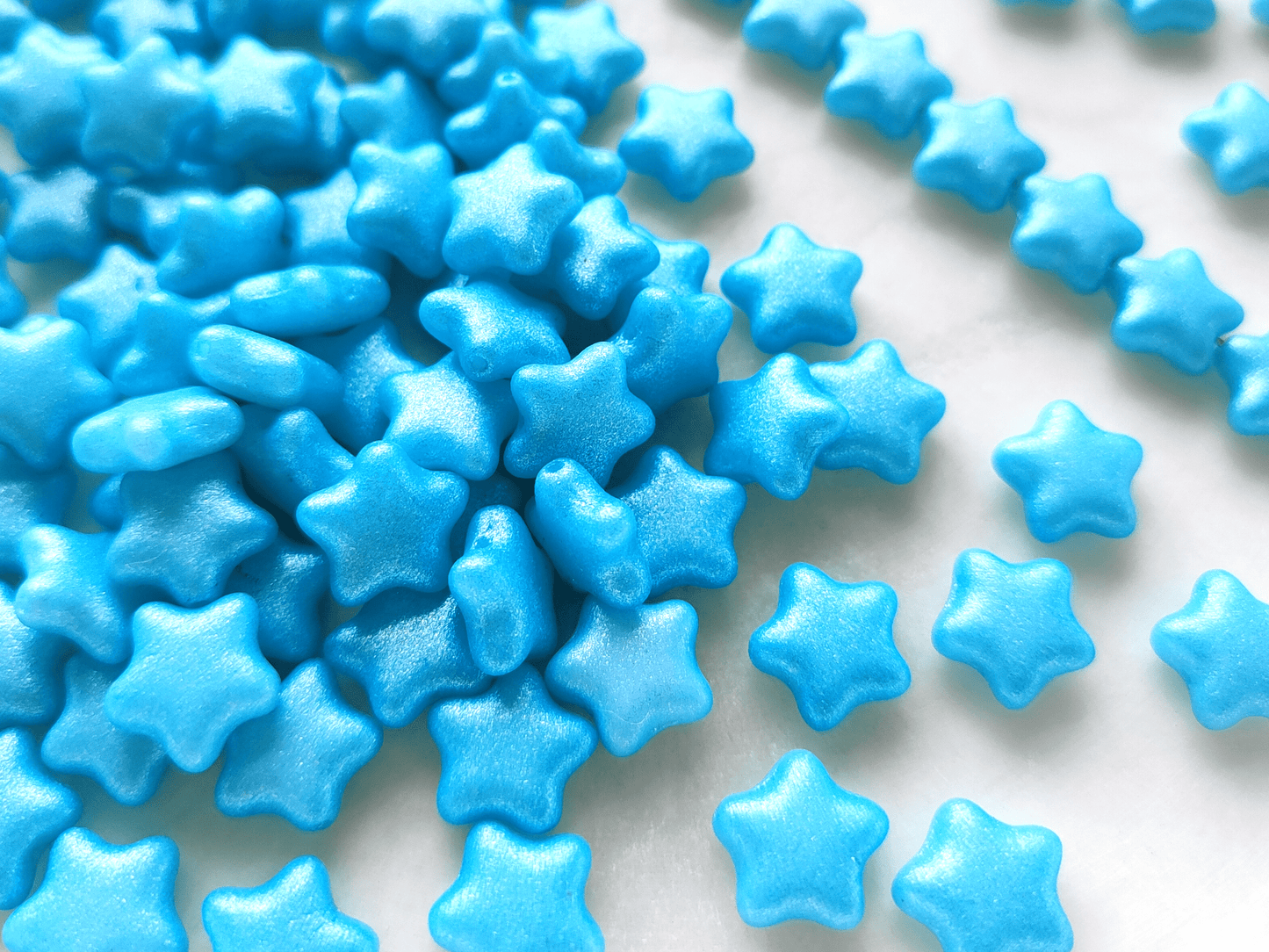 Sterne 12mm - Glitzer Hellblau