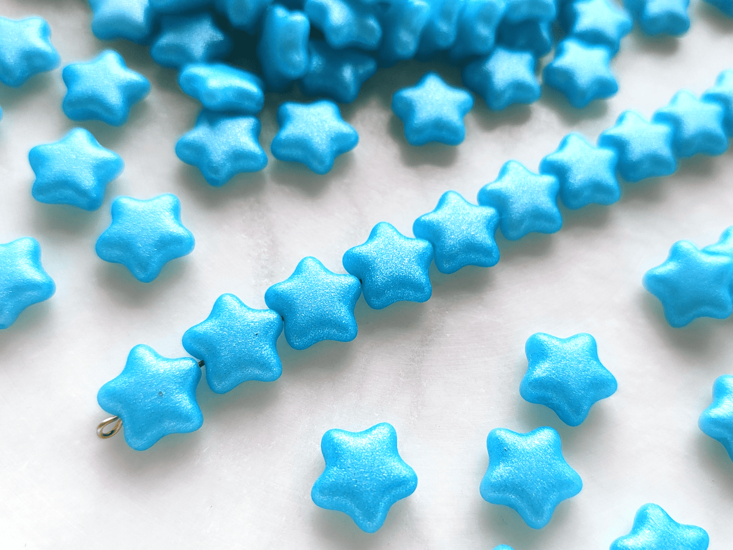 Sterne 12mm - Glitzer Hellblau