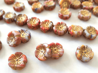 Hawaii Blumen 14mm - Farbenfroh & Gold