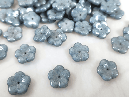 Apple blossom beads 14mm - powder blue