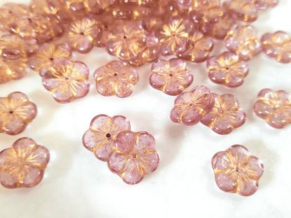 Apfelblüten 14mm - Rosa & Gold