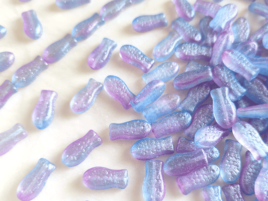 Chubby fish 14x7mm - ombre blue & purple shimmer