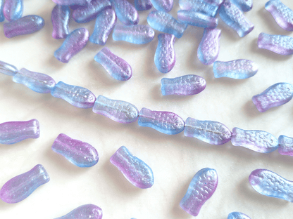 Chubby fish 14x7mm - ombre blue & purple shimmer