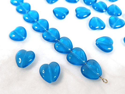 Love heart beads 16mm - dusty purple