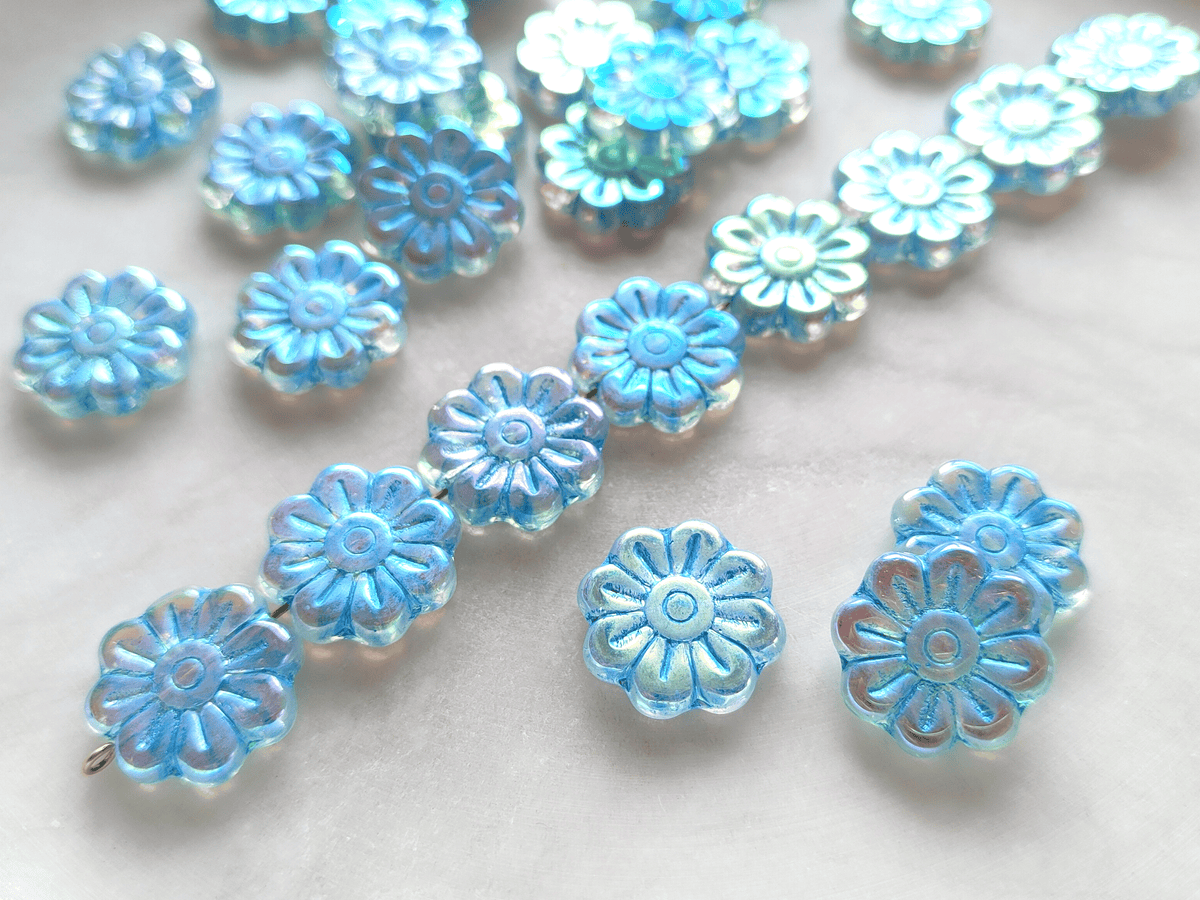 Gänseblümchen 18mm - tropisches Blau Iris