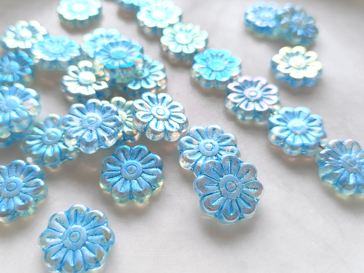 Gänseblümchen 18mm - tropisches Blau Iris