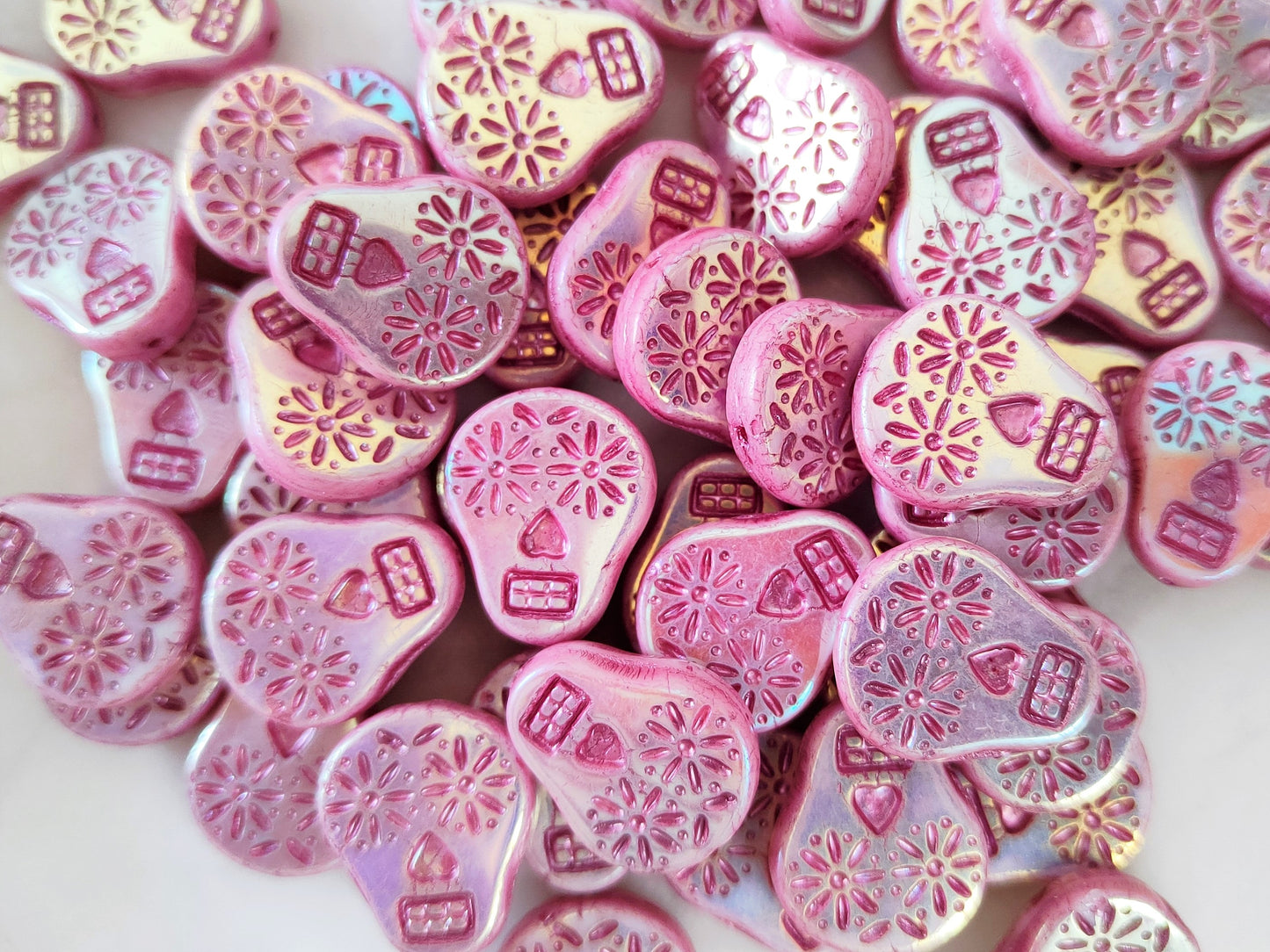 Totenköpfe 20x16mm - Pink Iris