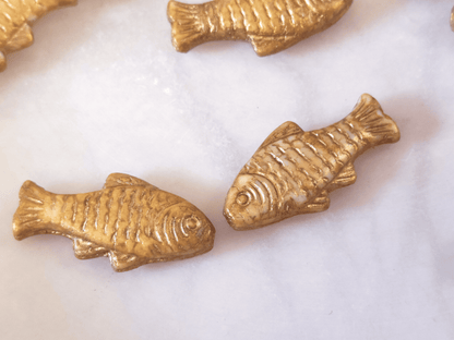 Forellen 24x10mm - Beige & Gold