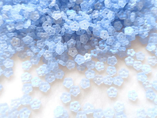 Forget-me-not flower beads 5mm - sky blue iris