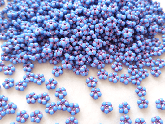 Forget-me-not flower beads 5mm - light blue & pink