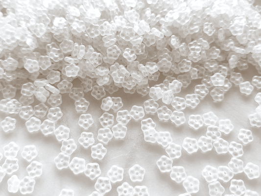 Forget-me-not flower beads 5mm - milky white iris