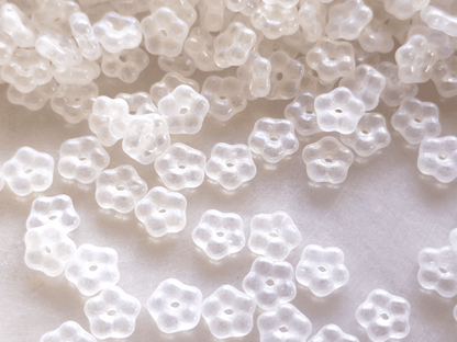 Forget-me-not flower beads 5mm - milky white iris