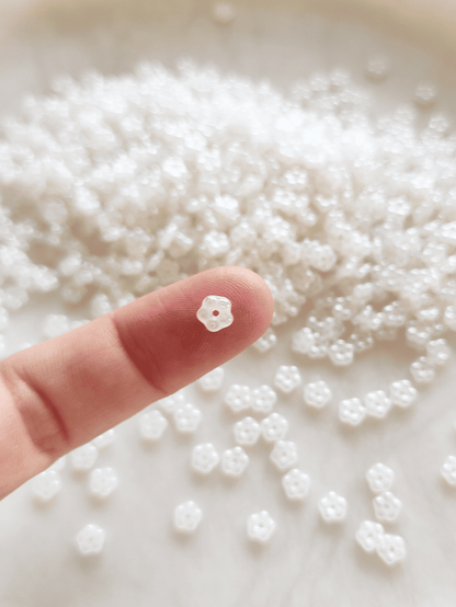 Forget-me-not flower beads 5mm - milky white