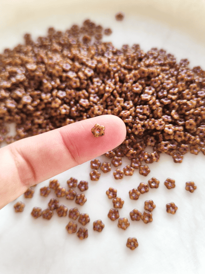 Forget-me-not flower beads 5mm - beige Picasso