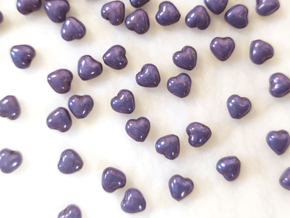 Love heart beads 6mm - dusty purple