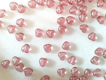 Love heart beads 6mm - dusty pink
