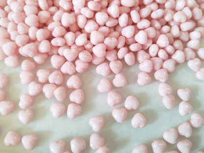 Love heart beads 6mm - salmon / light pink
