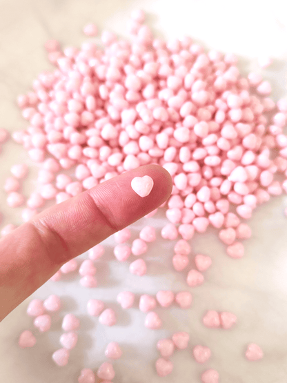 Love heart beads 6mm - salmon / light pink
