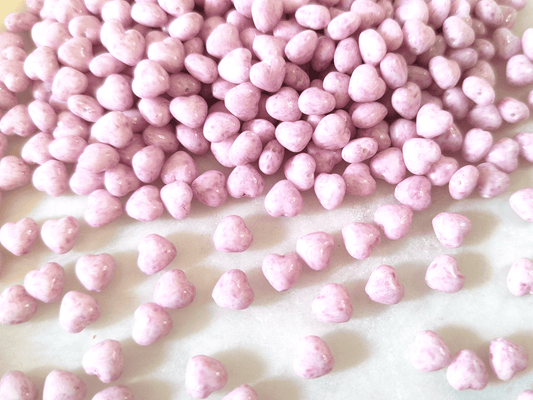 Love heart beads 6mm - dusty light pink