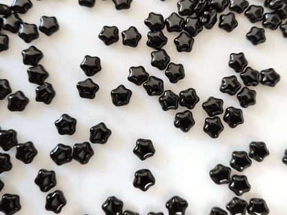 Star beads 6mm - opaque black