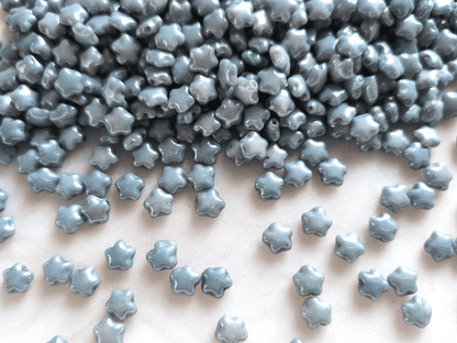 Sterne 6mm - opak Graublau