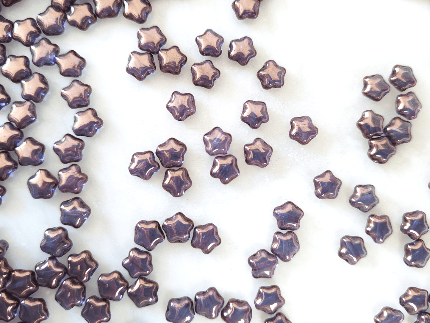 Star beads 6mm - blue luster