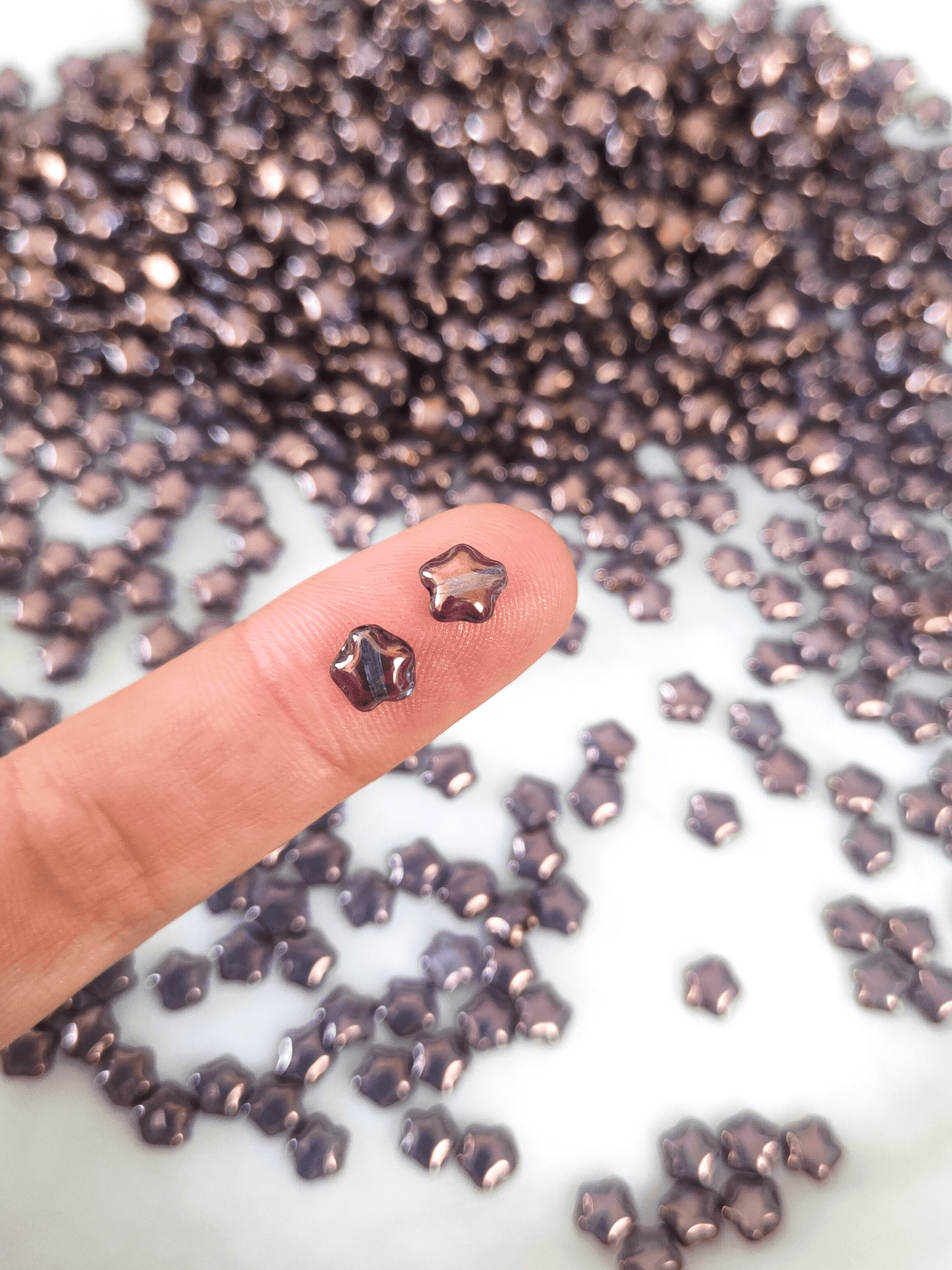 Star beads 6mm - blue luster