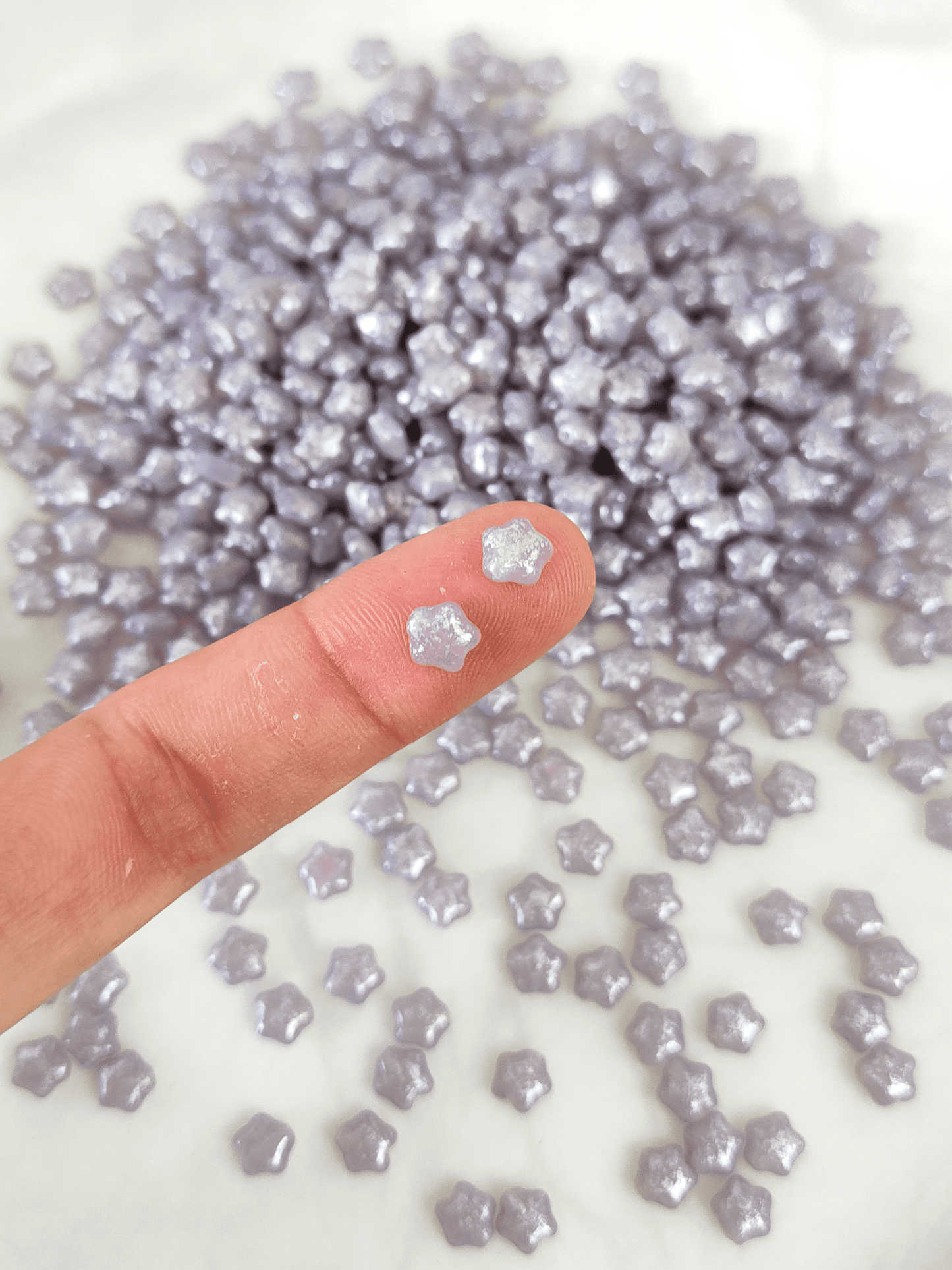 Sterne 6mm - Flieder & Silber