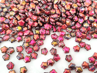 Star beads 6mm - red marea