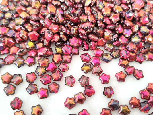 Star beads 6mm - red marea