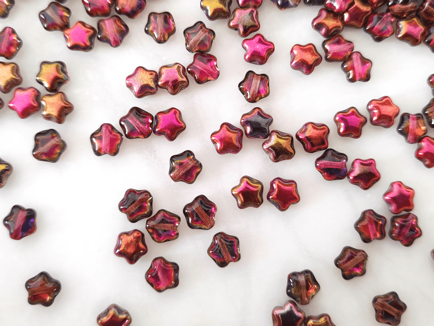 Star beads 6mm - red marea