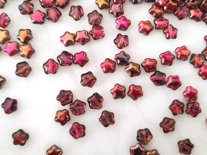 Star beads 6mm - red marea