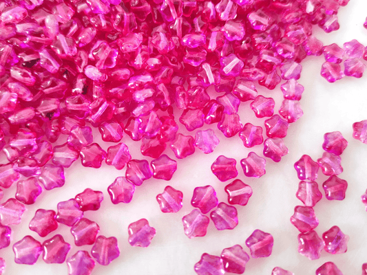 Star beads 6mm - ombre pink & red