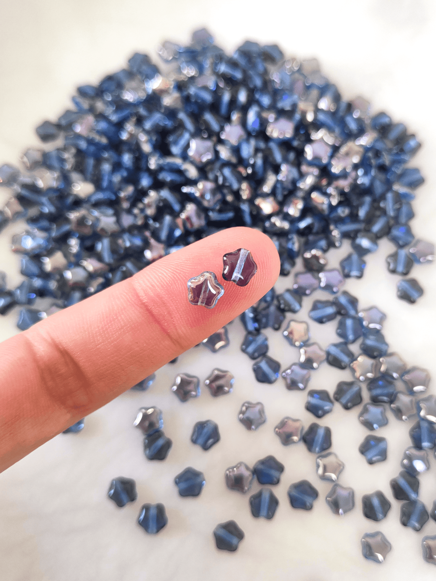 Star beads 6mm - dark blue luster