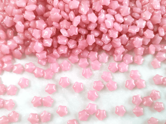 Star beads 6mm - milky baby pink