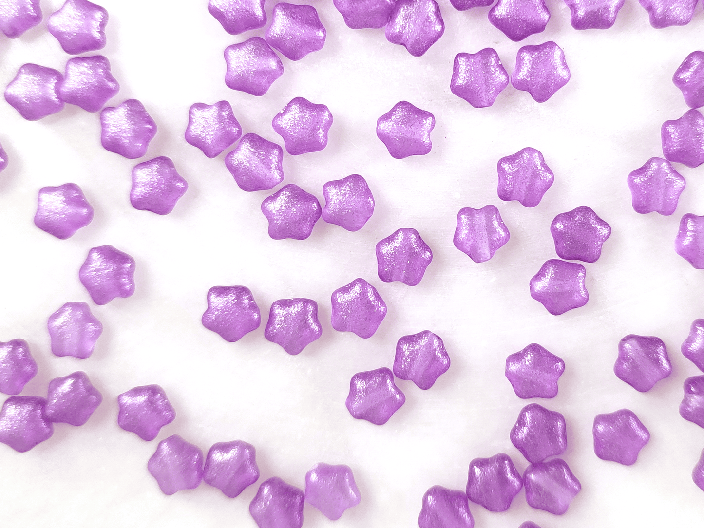 Star beads 6mm - purple glitter