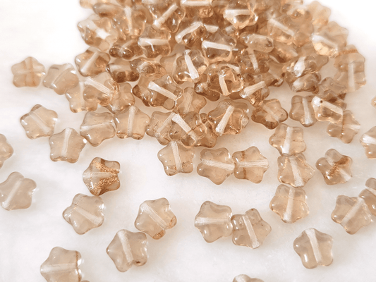 Star beads 8mm - light brown & copper