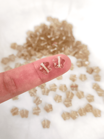 Star beads 8mm - light brown & copper