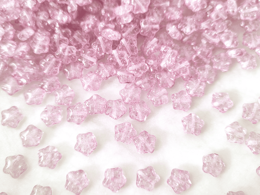 Star beads 8mm - Lilac crackle