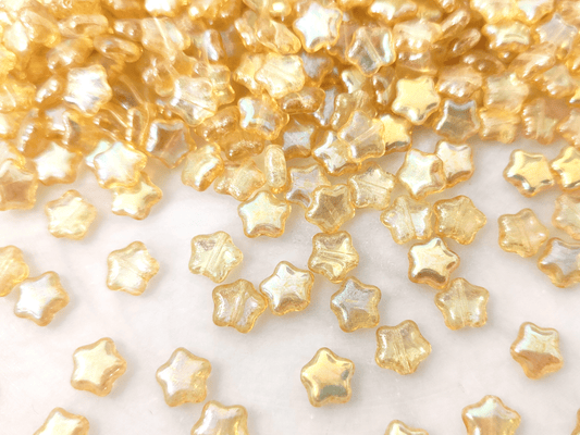 Star beads 8mm - yellow iris