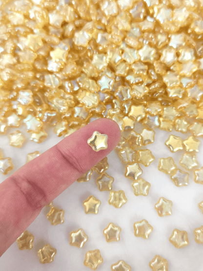 Star beads 8mm - yellow iris