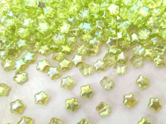 Star beads 8mm - green iris