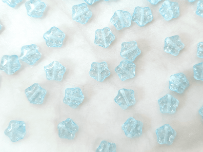 Star beads 8mm - light blue crackle