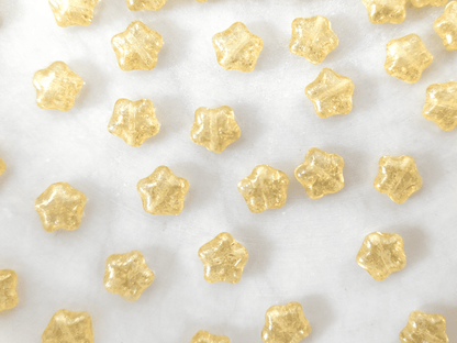 Star beads 8mm - yellow crackle