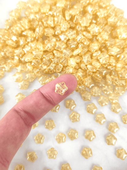 Star beads 8mm - yellow crackle